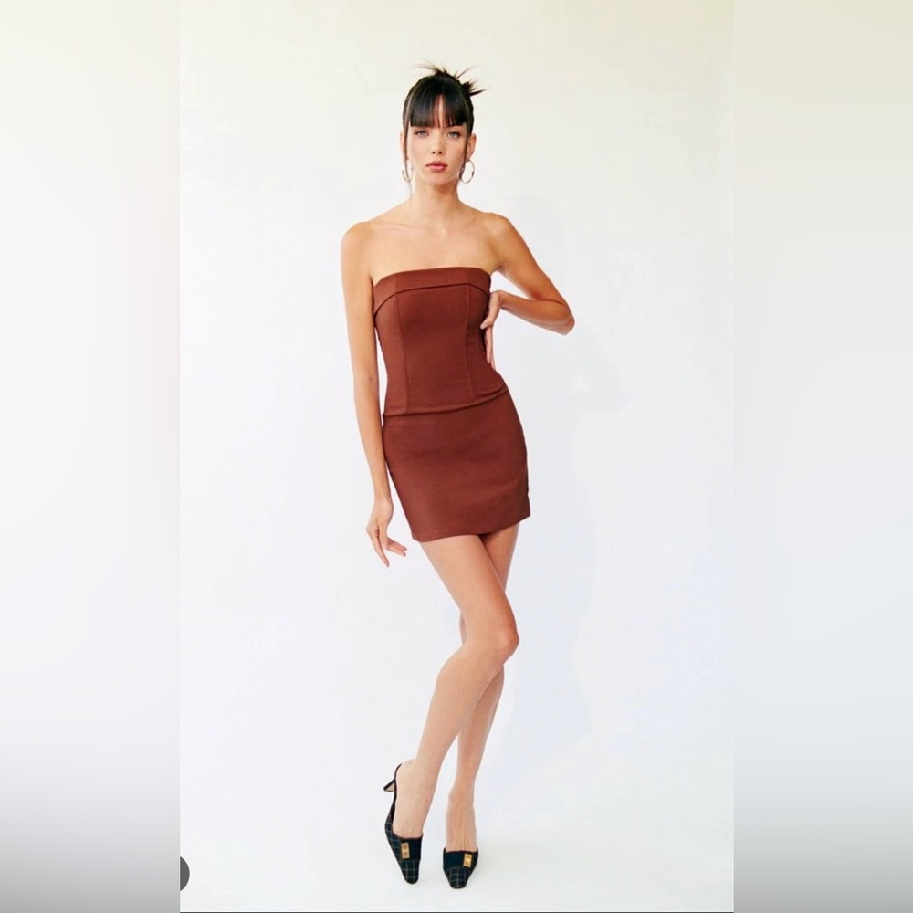 With Jean brown corset dress